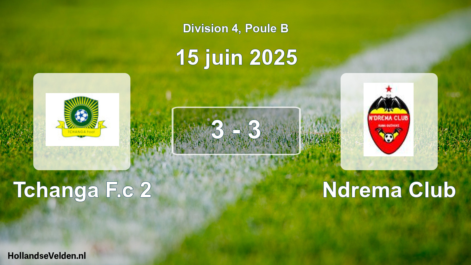 Match joué: Tchanga F.c 2 - Ndrema Club 3 - 3 (15 juin 2025)