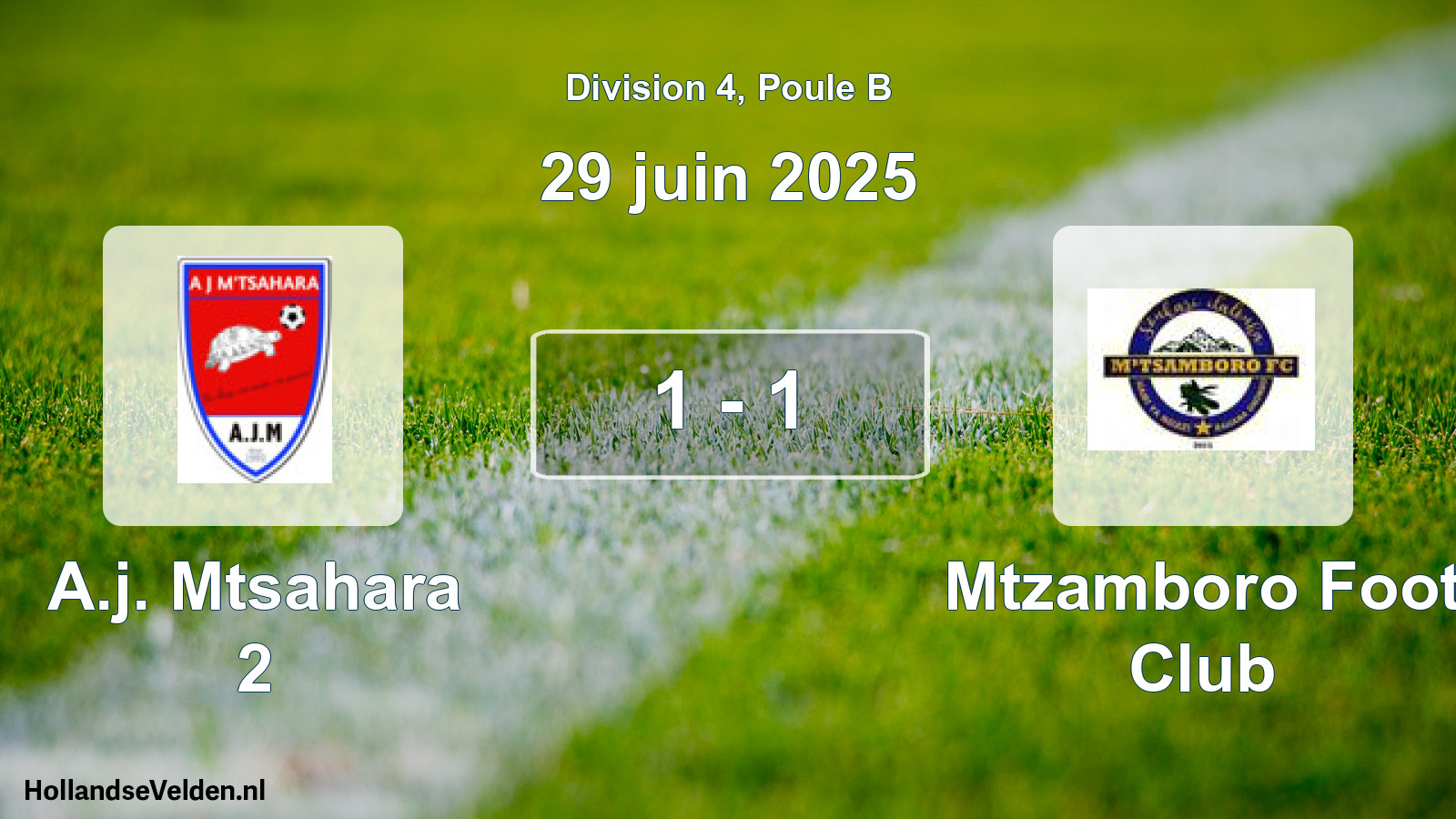 Total number of matches played: A.j. Mtsahara 2 - Mtzamboro Foot Club 1 - 1 (29 June 2025)