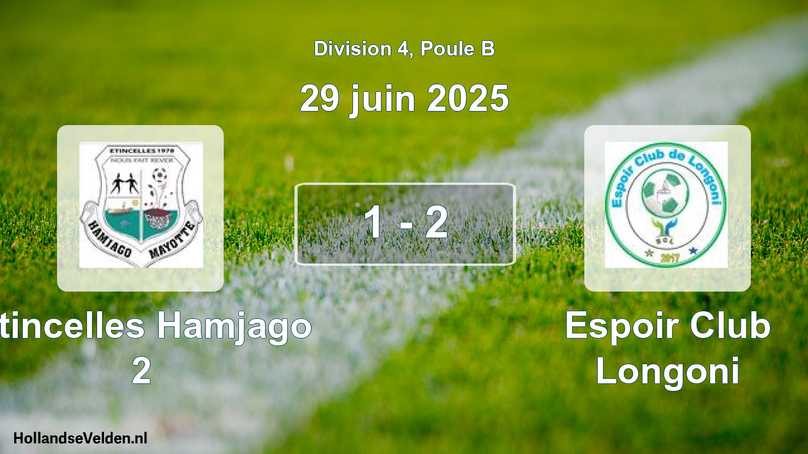 Total number of matches played: Etincelles Hamjago 2 - Espoir Club Longoni 1 - 2 (29 June 2025)