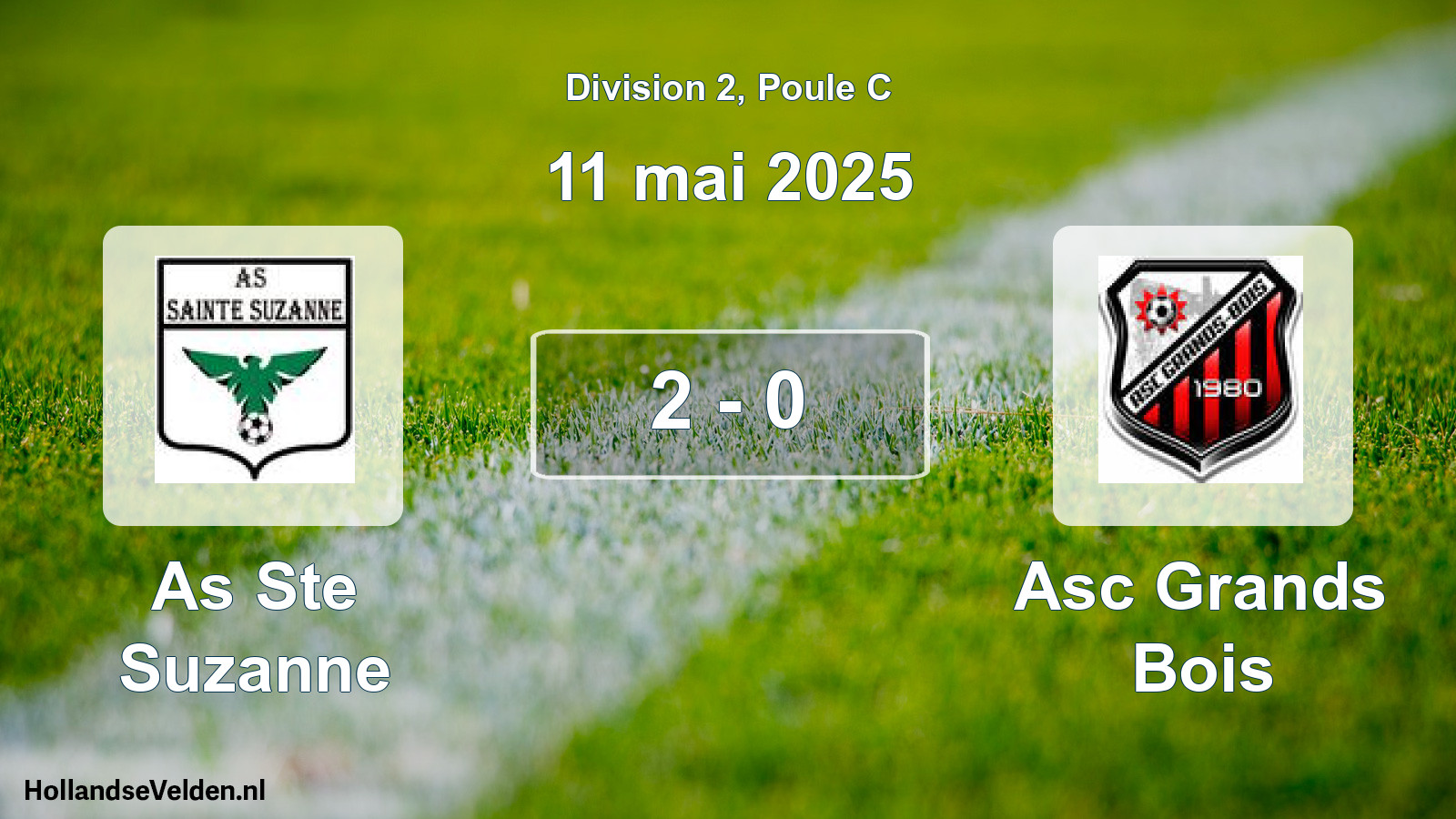 Match joué: As Ste Suzanne - Asc Grands Bois 2 - 0 (11 mai 2025)