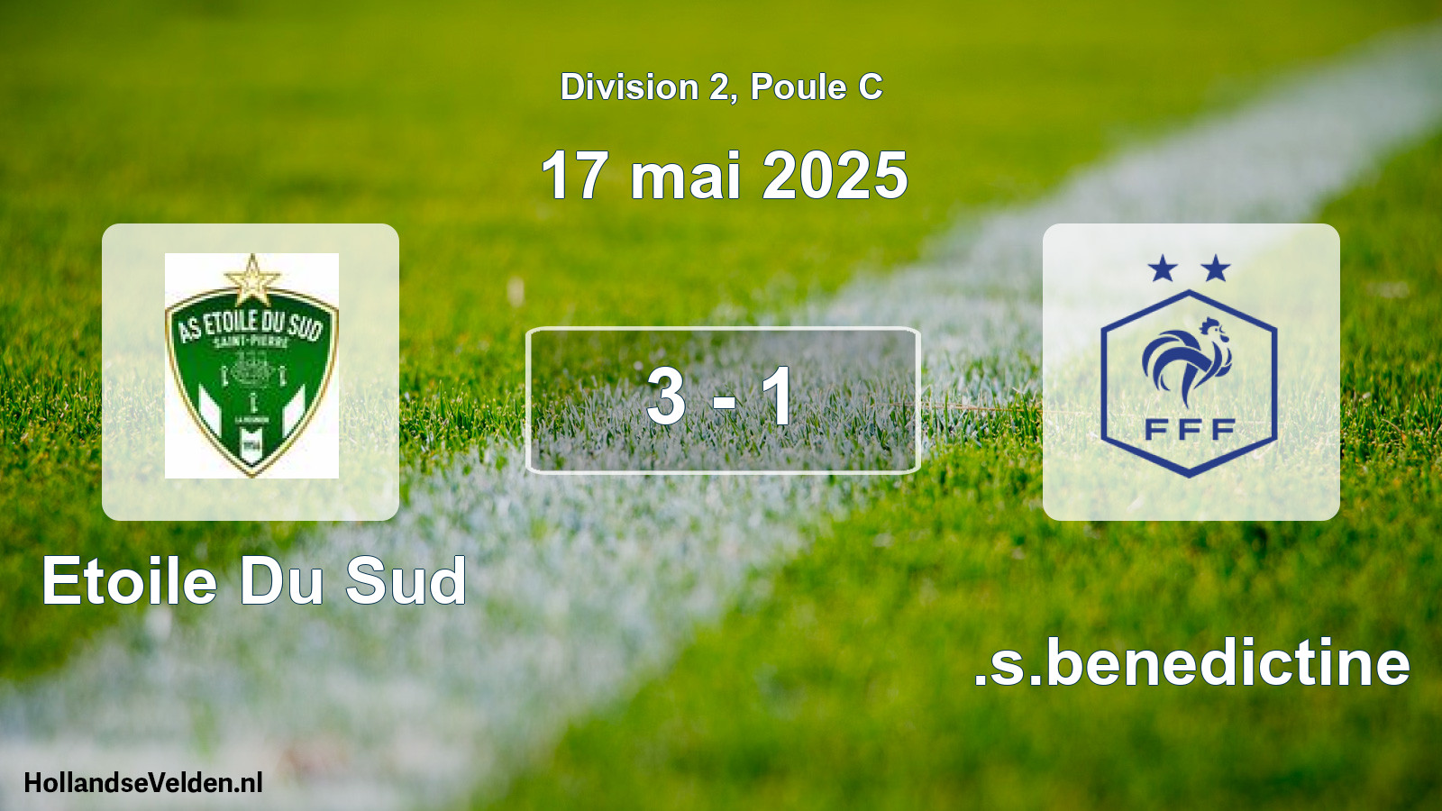 Match joué: Etoile Du Sud - U.s.benedictine 3 - 1 (17 mai 2025)