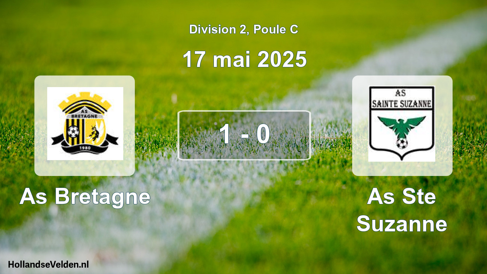 Match joué: As Bretagne - As Ste Suzanne 1 - 0 (17 mai 2025)