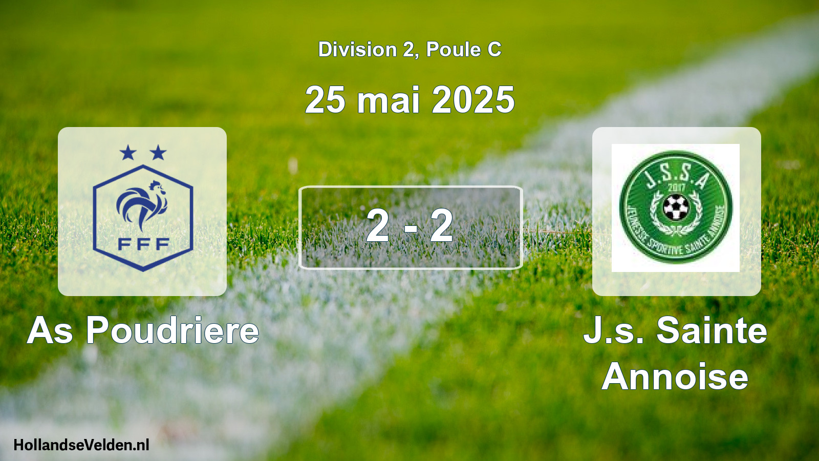 Match joué: As Poudriere - J.s. Sainte Annoise 2 - 2 (25 mai 2025)