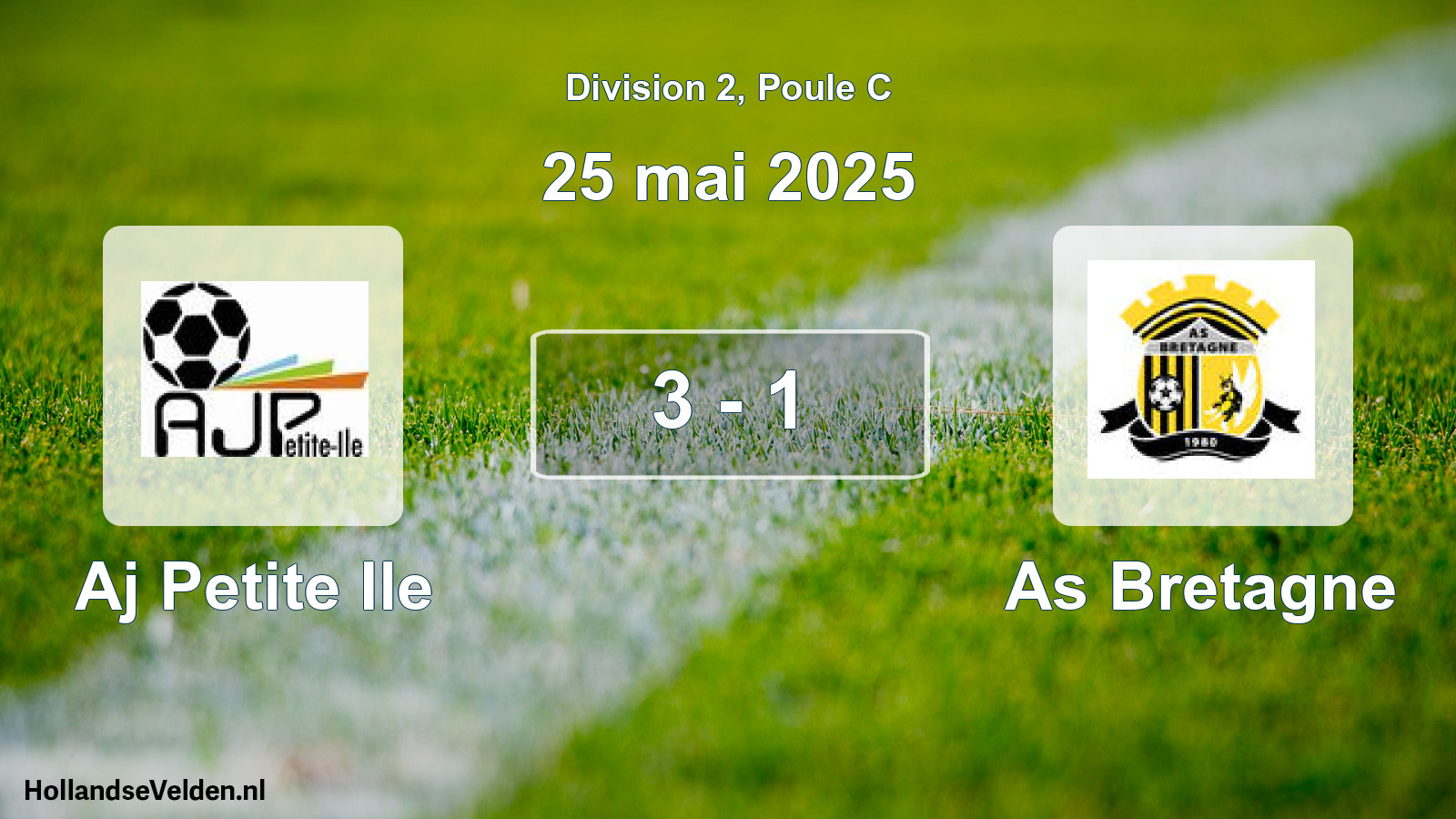 Match joué: Aj Petite Ile - As Bretagne 3 - 1 (25 mai 2025)