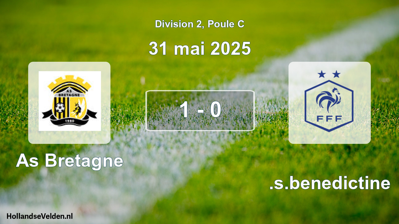 Match joué: As Bretagne - U.s.benedictine 1 - 0 (31 mai 2025)