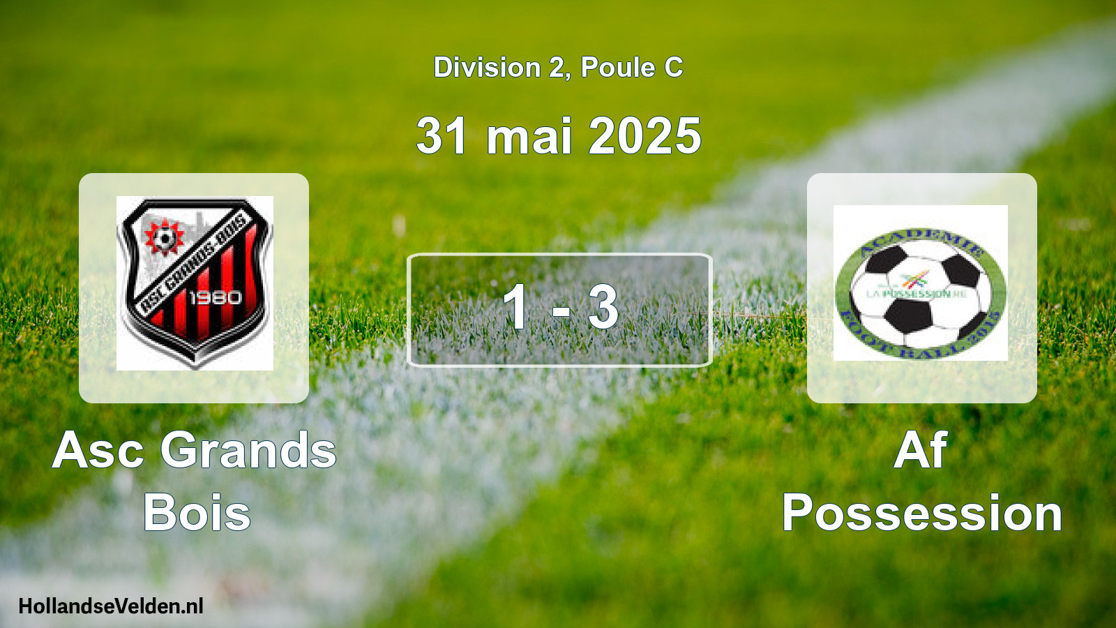 Match joué: Asc Grands Bois - Af Possession 1 - 3 (31 mai 2025)