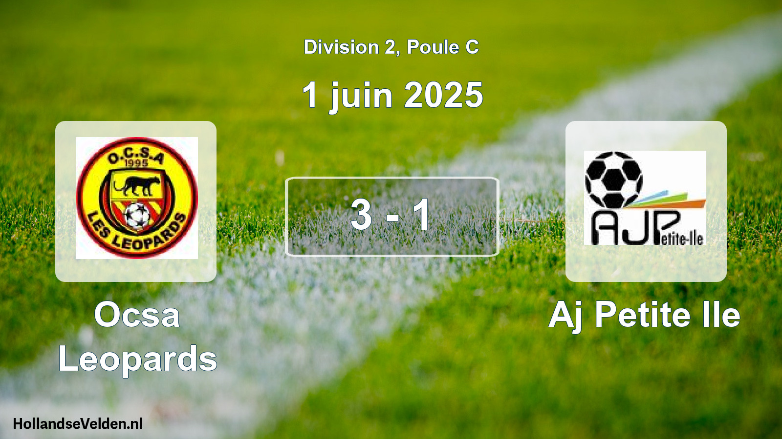 Total number of matches played: Ocsa Leopards - Aj Petite Ile 3 - 1 (1 June 2025)