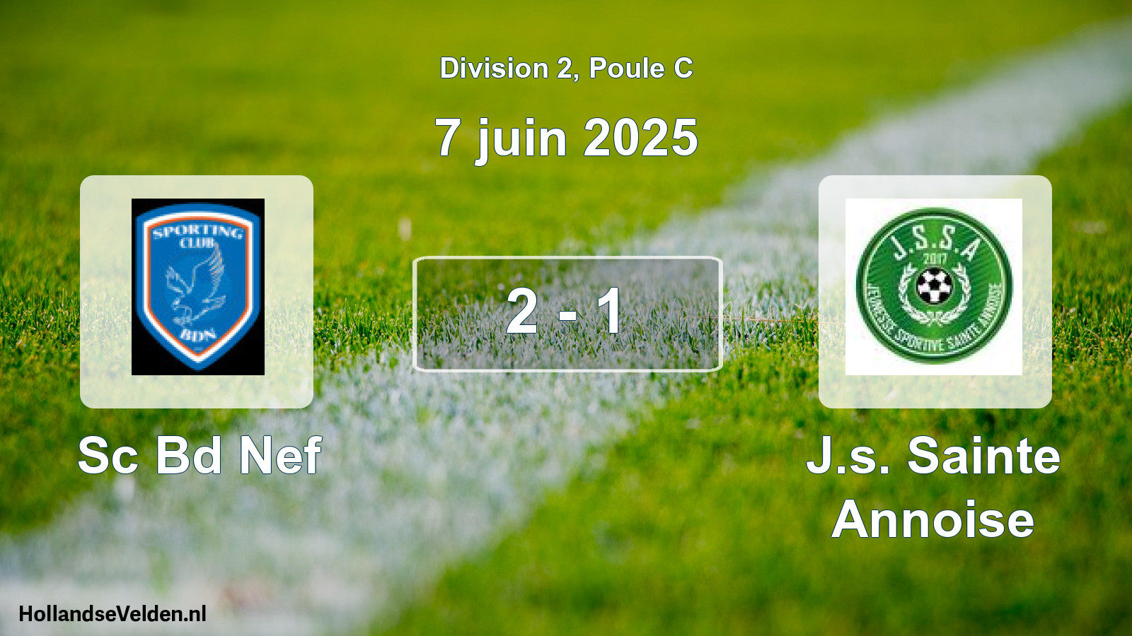 Match joué: Sc Bd Nef - J.s. Sainte Annoise 2 - 1 (7 juin 2025)