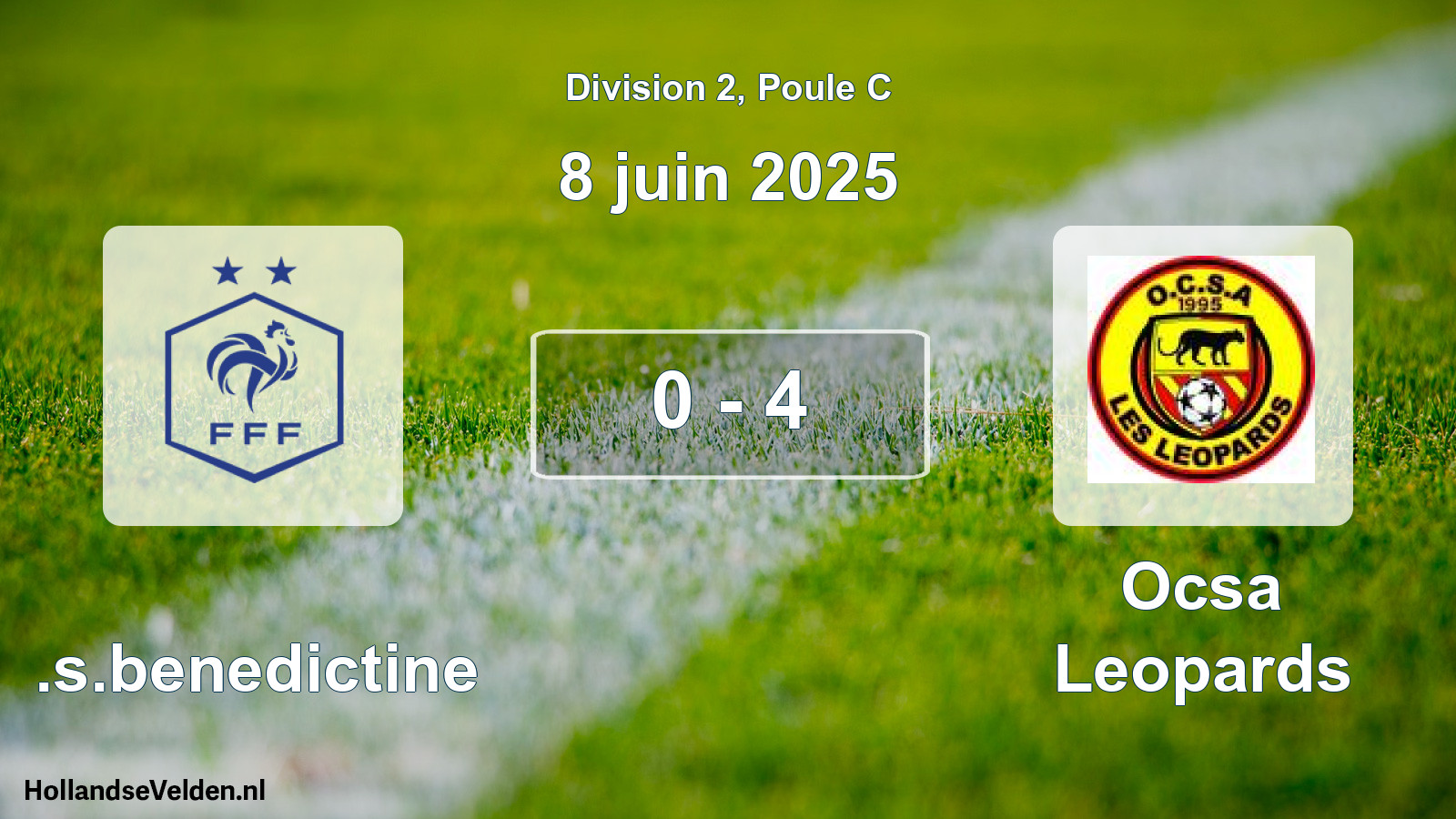 Match joué: U.s.benedictine - Ocsa Leopards 0 - 4 (8 juin 2025)