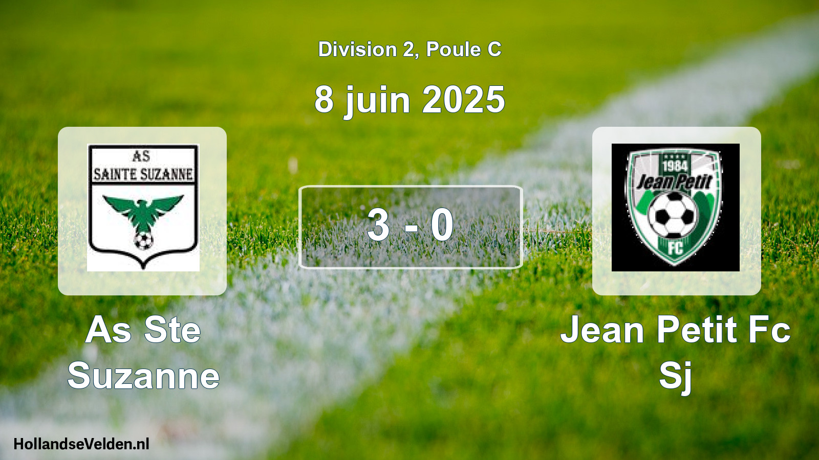 Match joué: As Ste Suzanne - Jean Petit Fc Sj 3 - 0 (8 juin 2025)