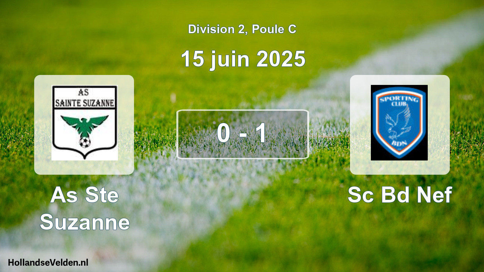Match joué: As Ste Suzanne - Sc Bd Nef 0 - 1 (15 juin 2025)