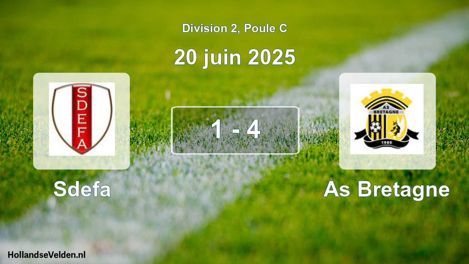 Match joué: Sdefa - As Bretagne 1 - 4 (20 juin 2025)