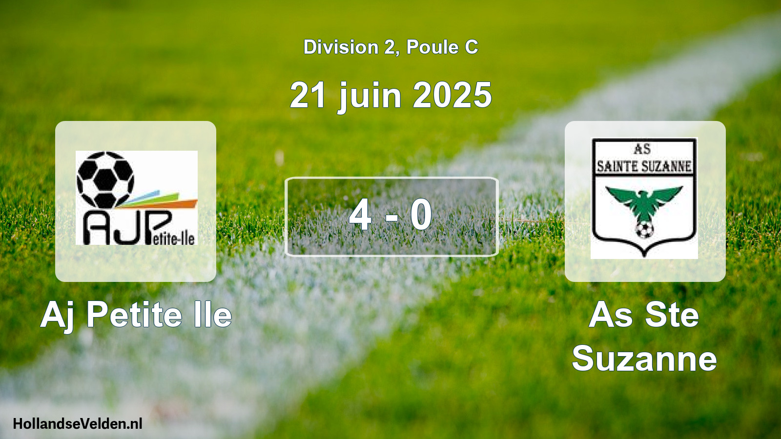 Match joué: Aj Petite Ile - As Ste Suzanne 4 - 0 (21 juin 2025)