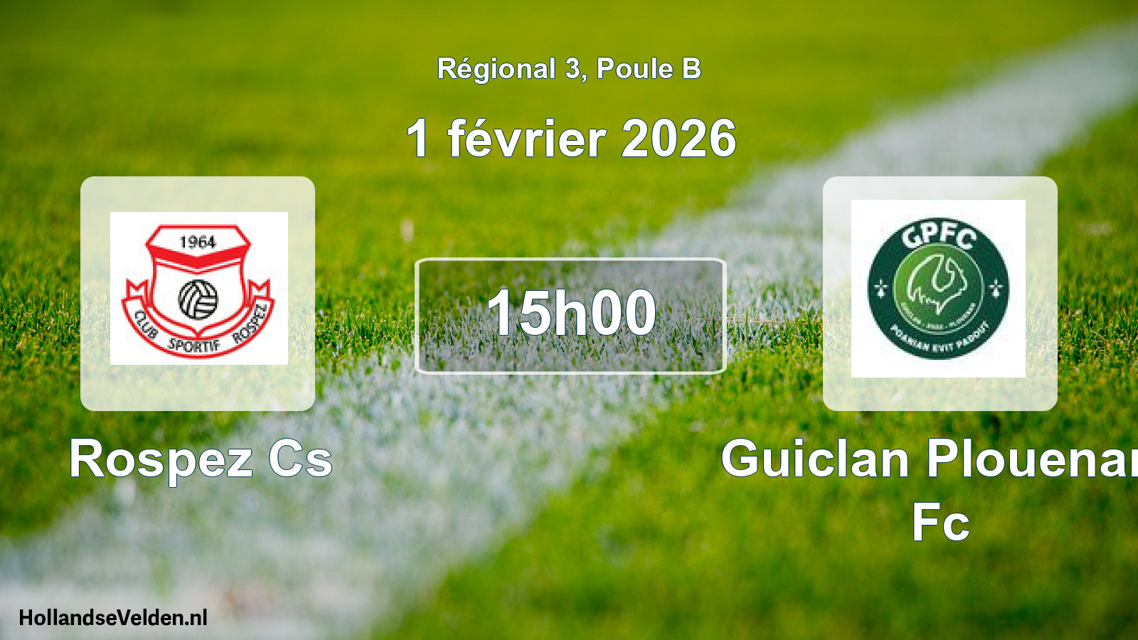 Scheduled Match: Rospez Cs - Guiclan Plouenan Fc (1 February 2026)