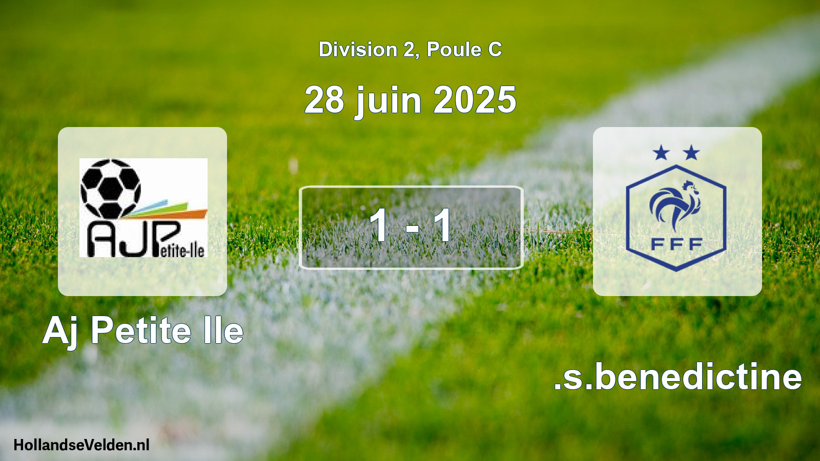 Match joué: Aj Petite Ile - U.s.benedictine 1 - 1 (28 juin 2025)