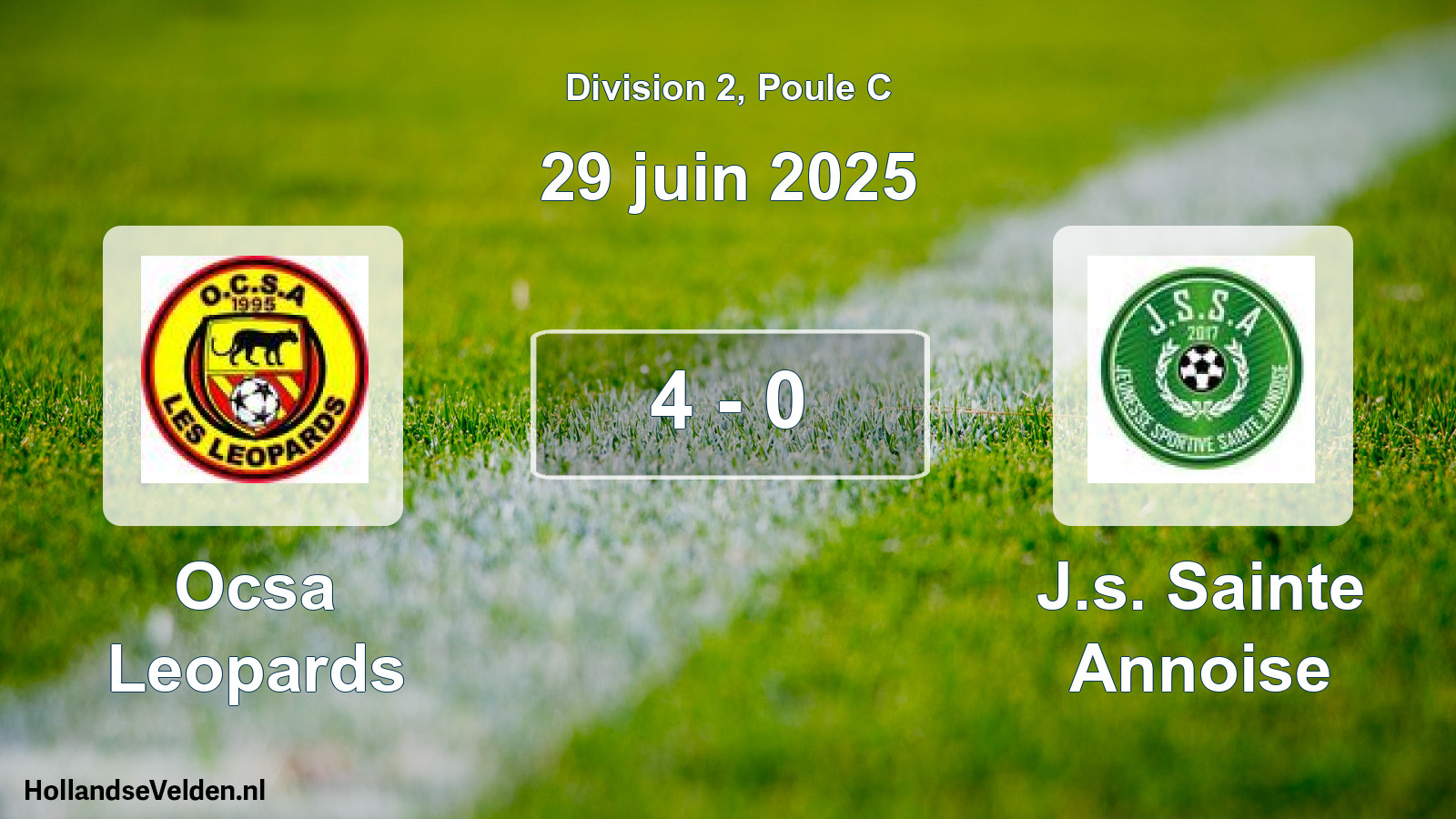 Total number of matches played: Ocsa Leopards - J.s. Sainte Annoise 4 - 0 (29 June 2025)
