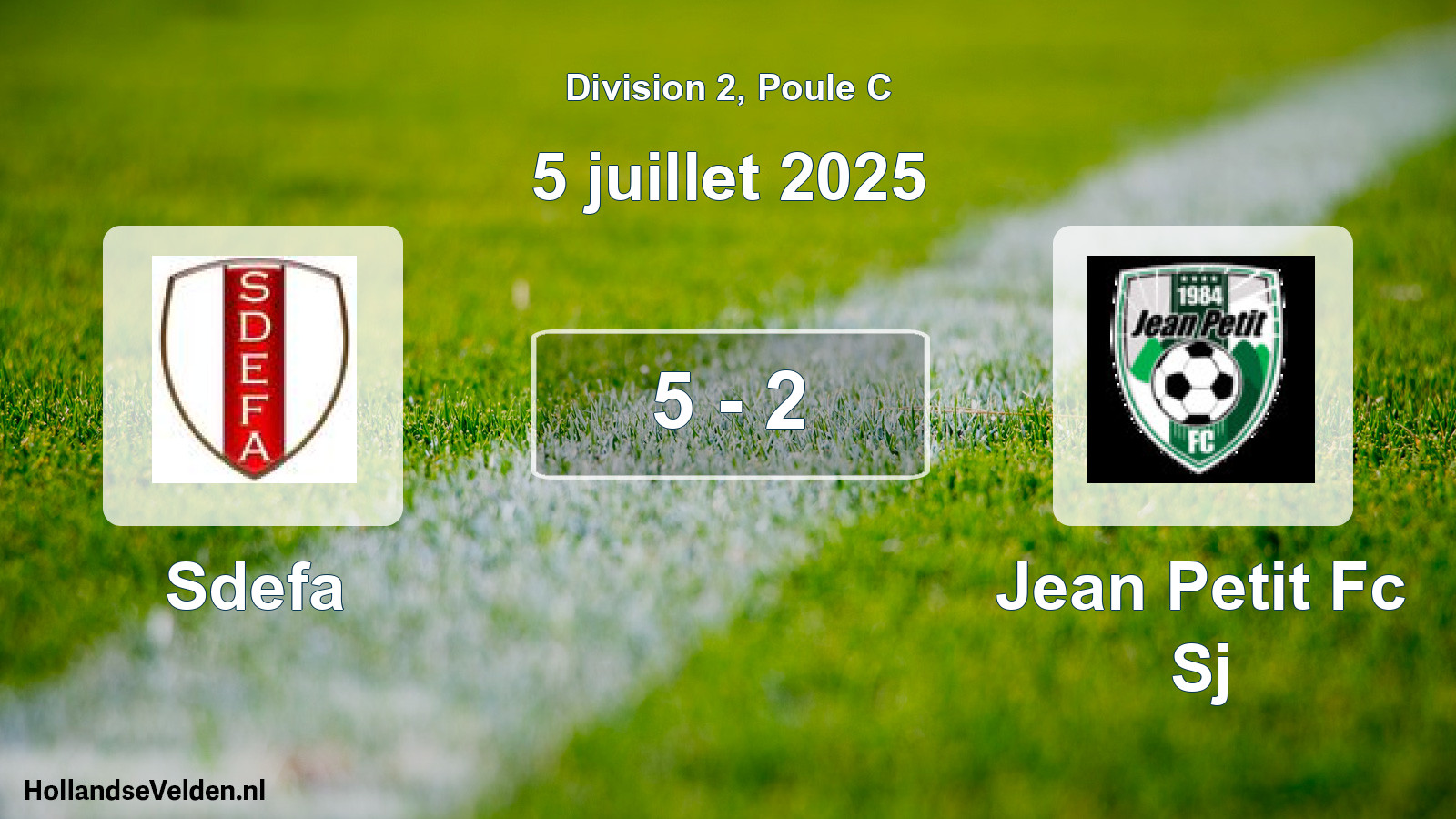 Match joué: Sdefa - Jean Petit Fc Sj 5 - 2 (5 juillet 2025)