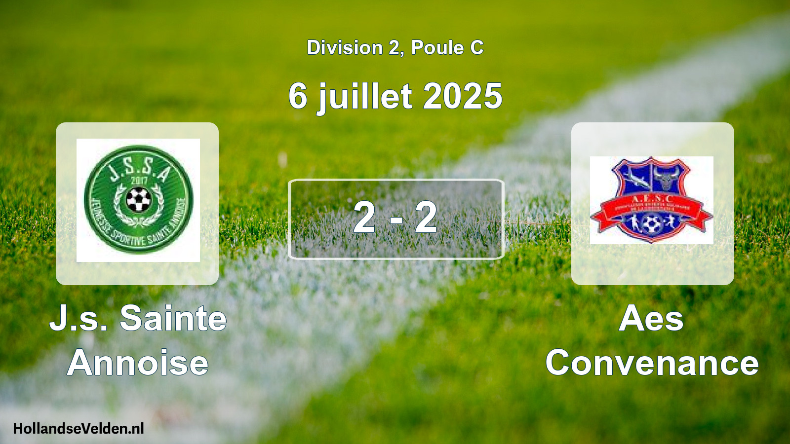 Match joué: J.s. Sainte Annoise - Aes Convenance 2 - 2 (6 juillet 2025)