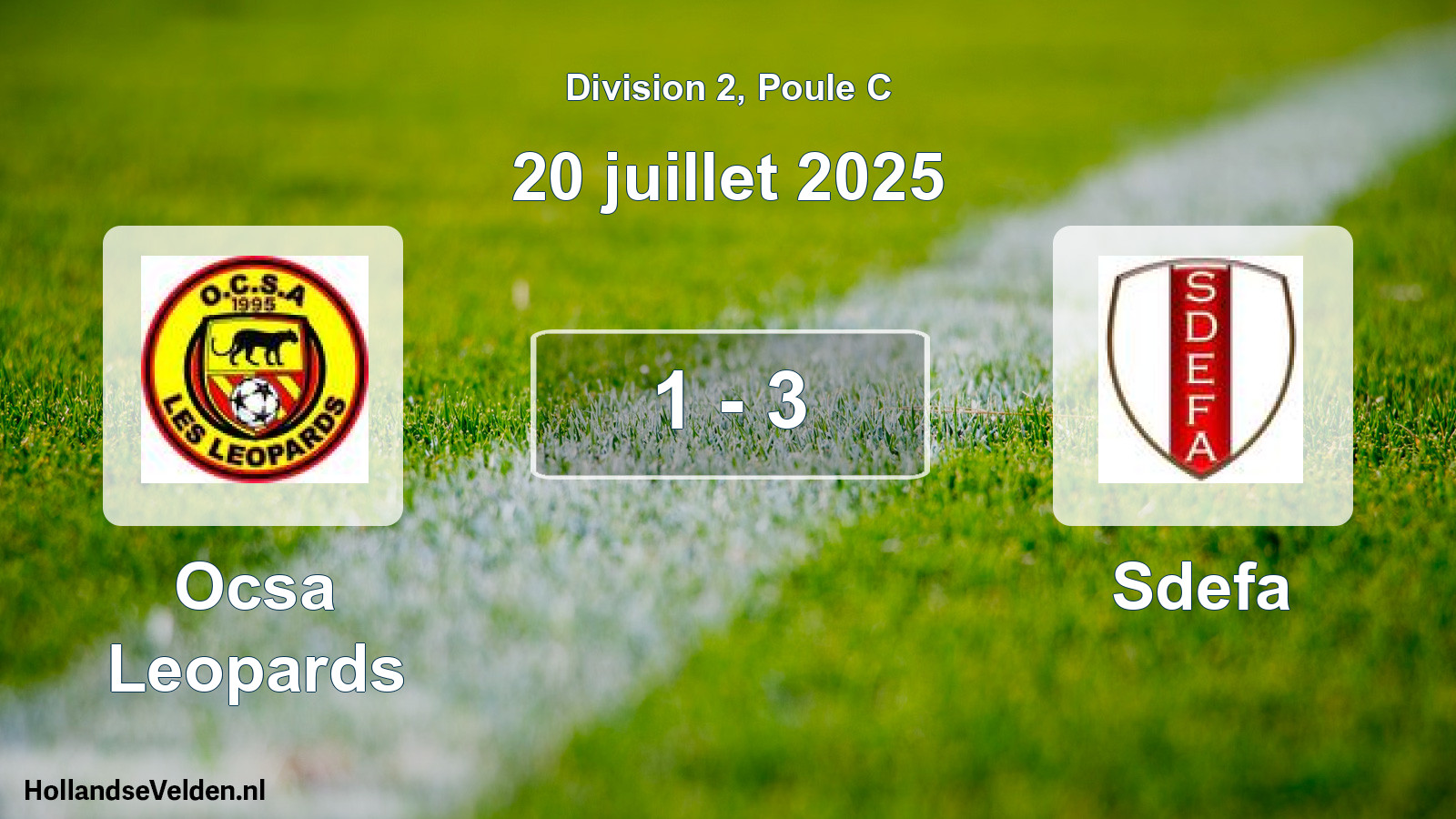 Match joué: Ocsa Leopards - Sdefa 1 - 3 (20 juillet 2025)
