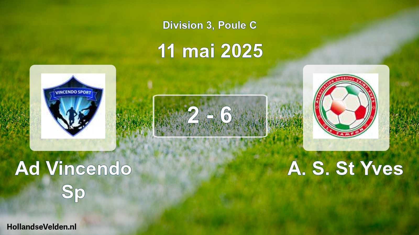 Total number of matches played: Ad Vincendo Sp - A. S. St Yves 2 - 6 (11 May 2025)