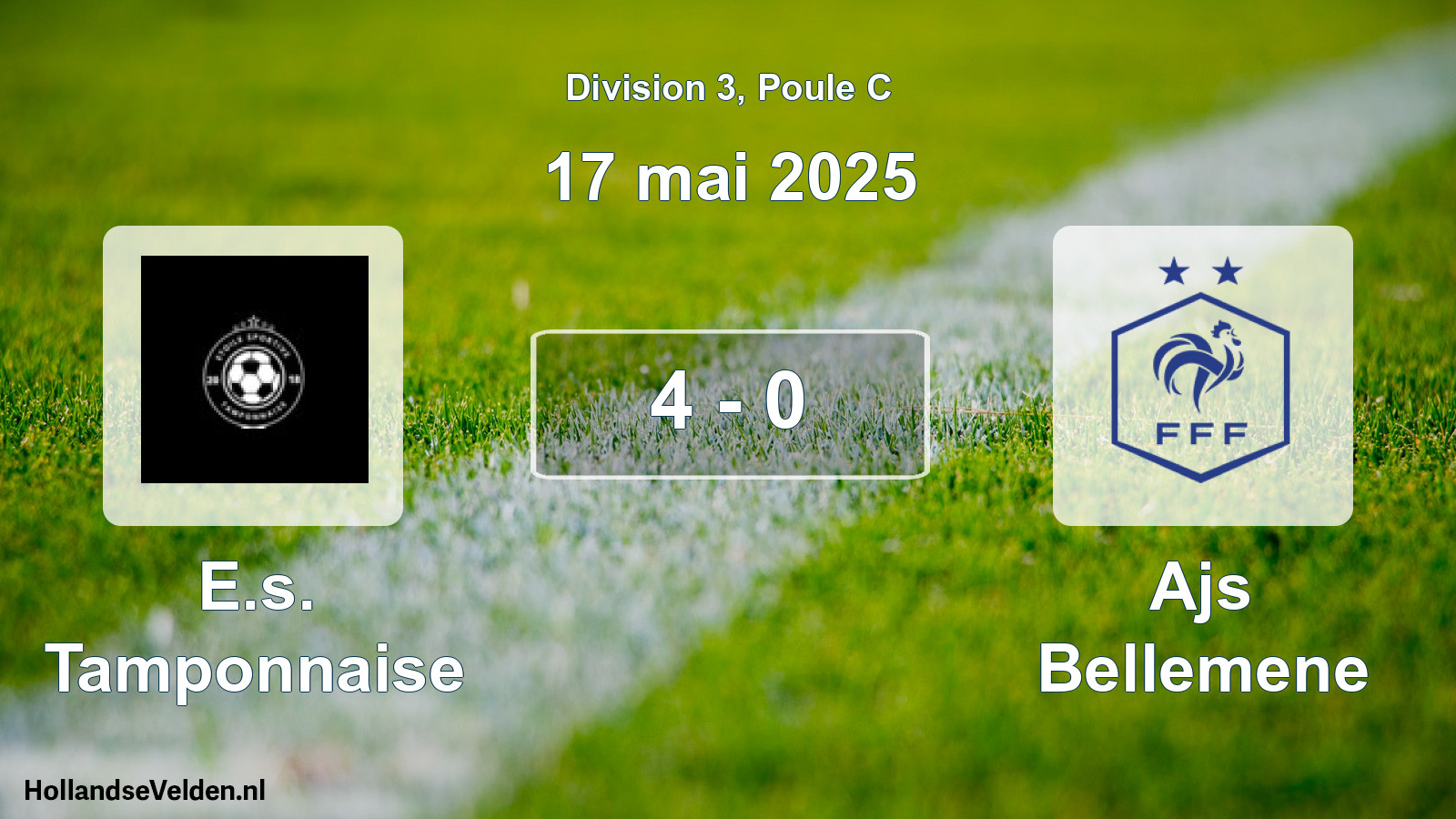 Total number of matches played: E.s. Tamponnaise - Ajs Bellemene 4 - 0 (17 May 2025)