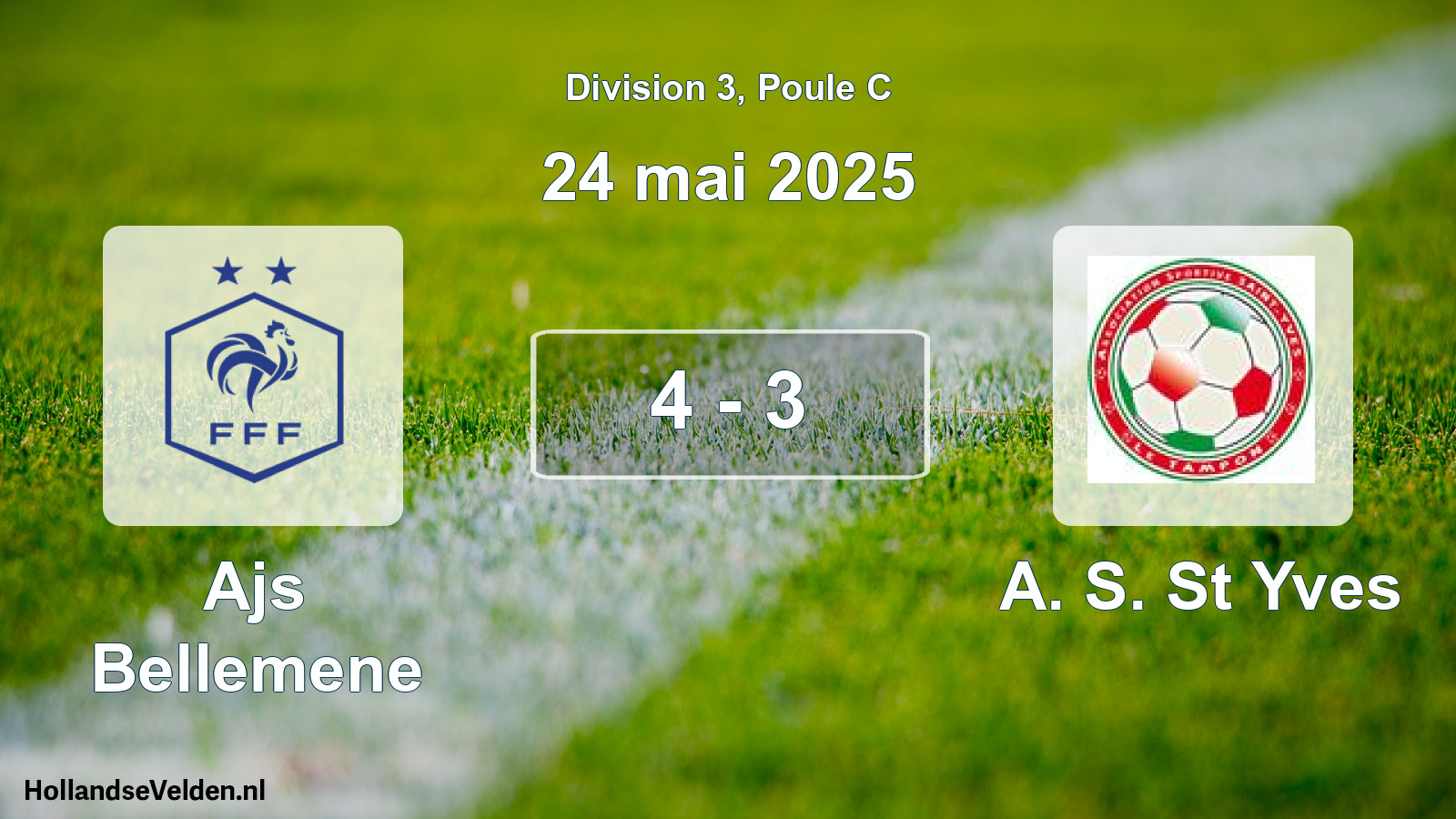 Match joué: Ajs Bellemene - A. S. St Yves 4 - 3 (24 mai 2025)