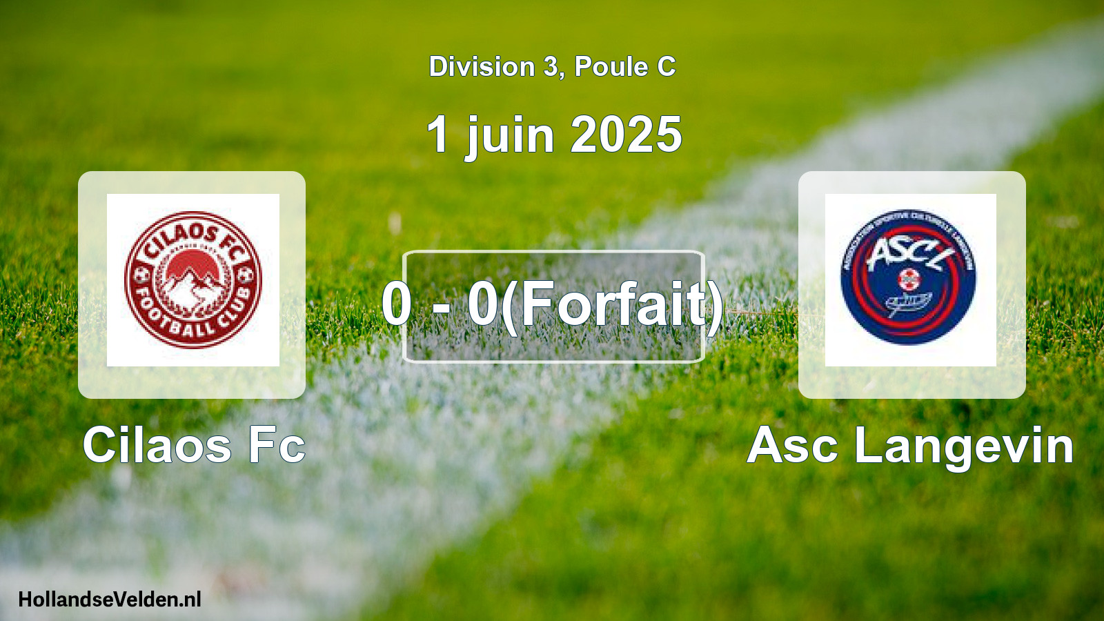 Match joué: Cilaos Fc - Asc Langevin 0 - 0(Forfait) (1 juin 2025)