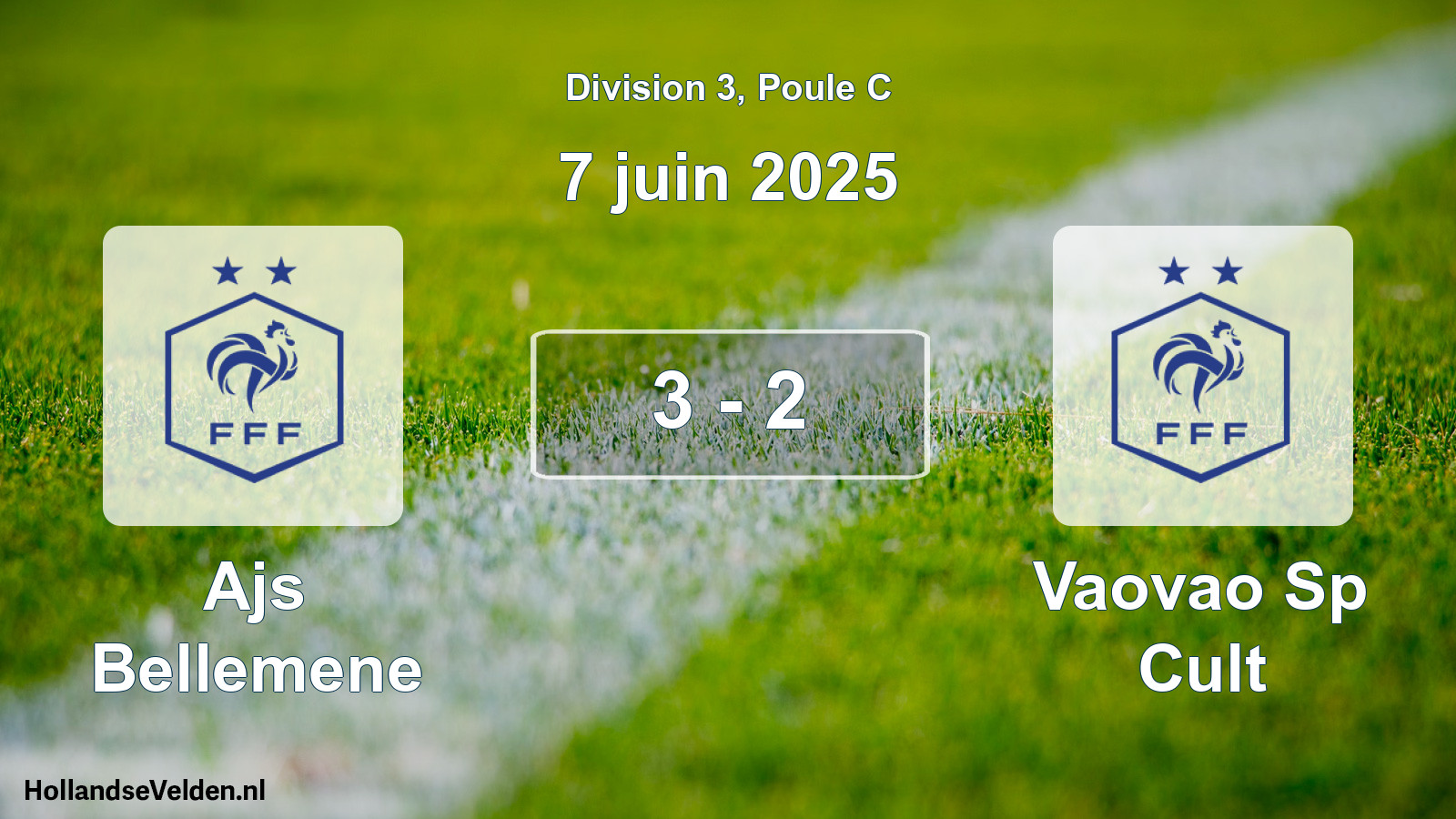 Match joué: Ajs Bellemene - Vaovao Sp Cult 3 - 2 (7 juin 2025)