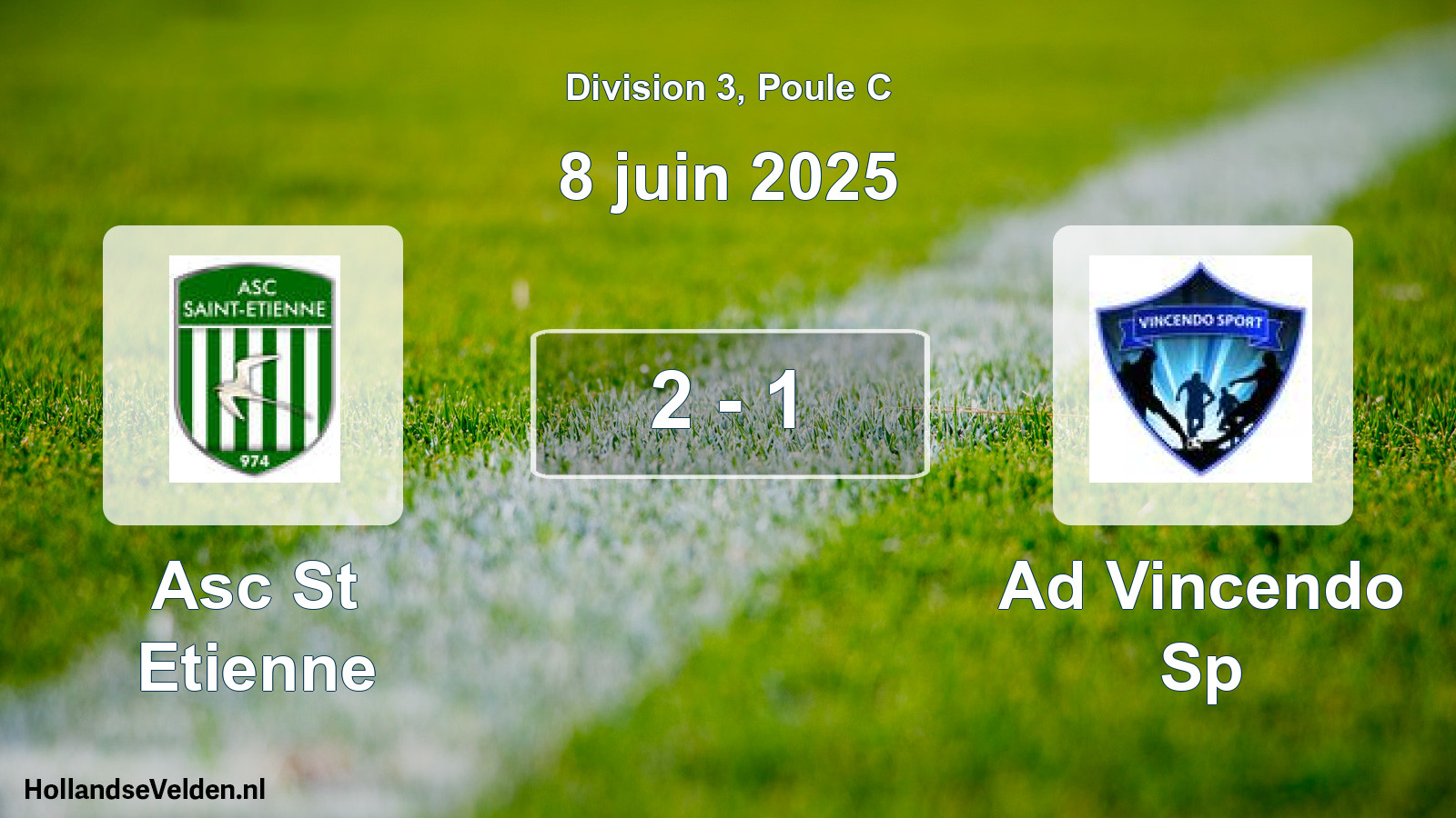 Match joué: Asc St Etienne - Ad Vincendo Sp 2 - 1 (8 juin 2025)
