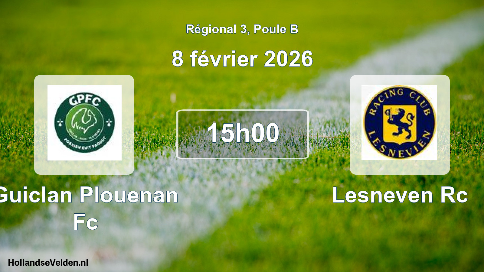 Scheduled Match: Guiclan Plouenan Fc - Lesneven Rc (8 February 2026)