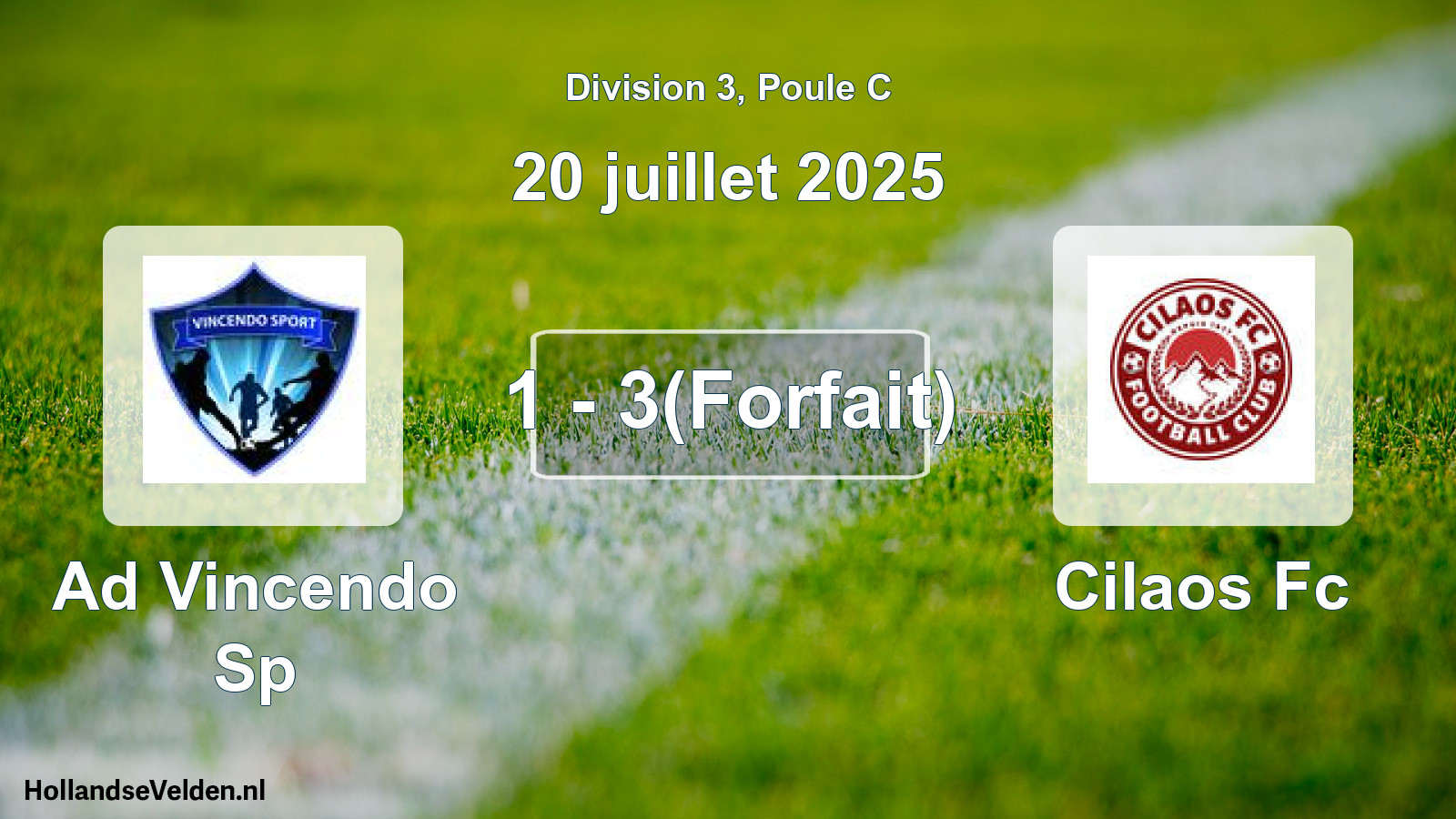 Match joué: Ad Vincendo Sp - Cilaos Fc 1 - 3(Forfait) (20 juillet 2025)