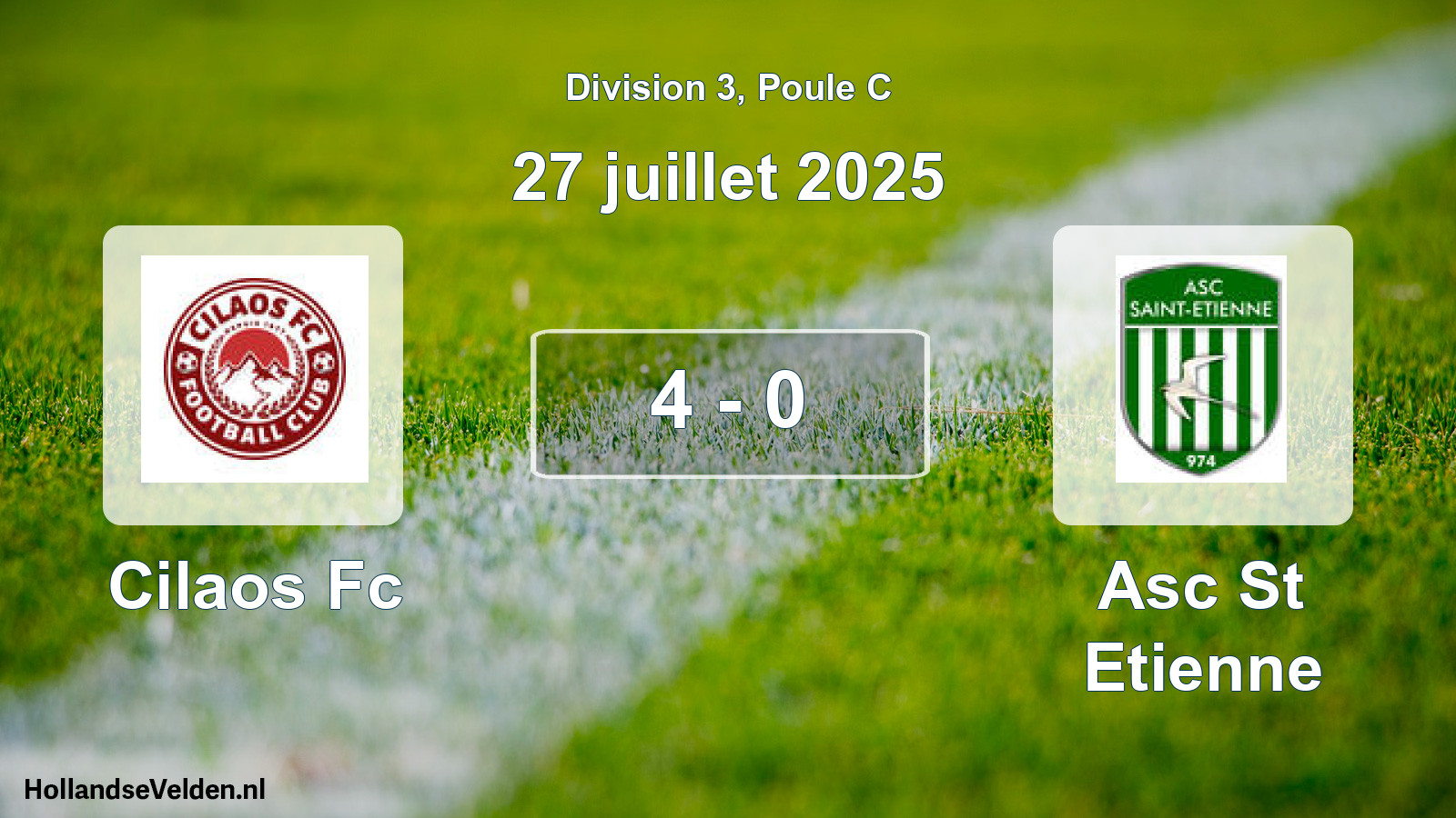 Match joué: Cilaos Fc - Asc St Etienne 4 - 0 (27 juillet 2025)