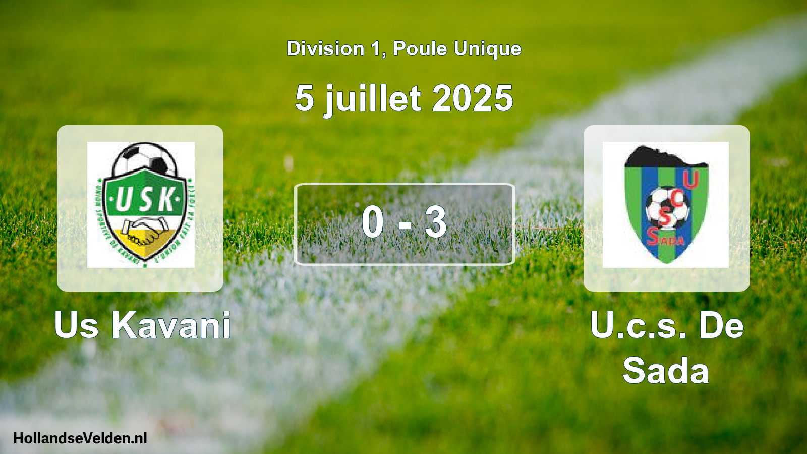 Total number of matches played: Us Kavani - U.c.s. De Sada 0 - 3 (5 July 2025)