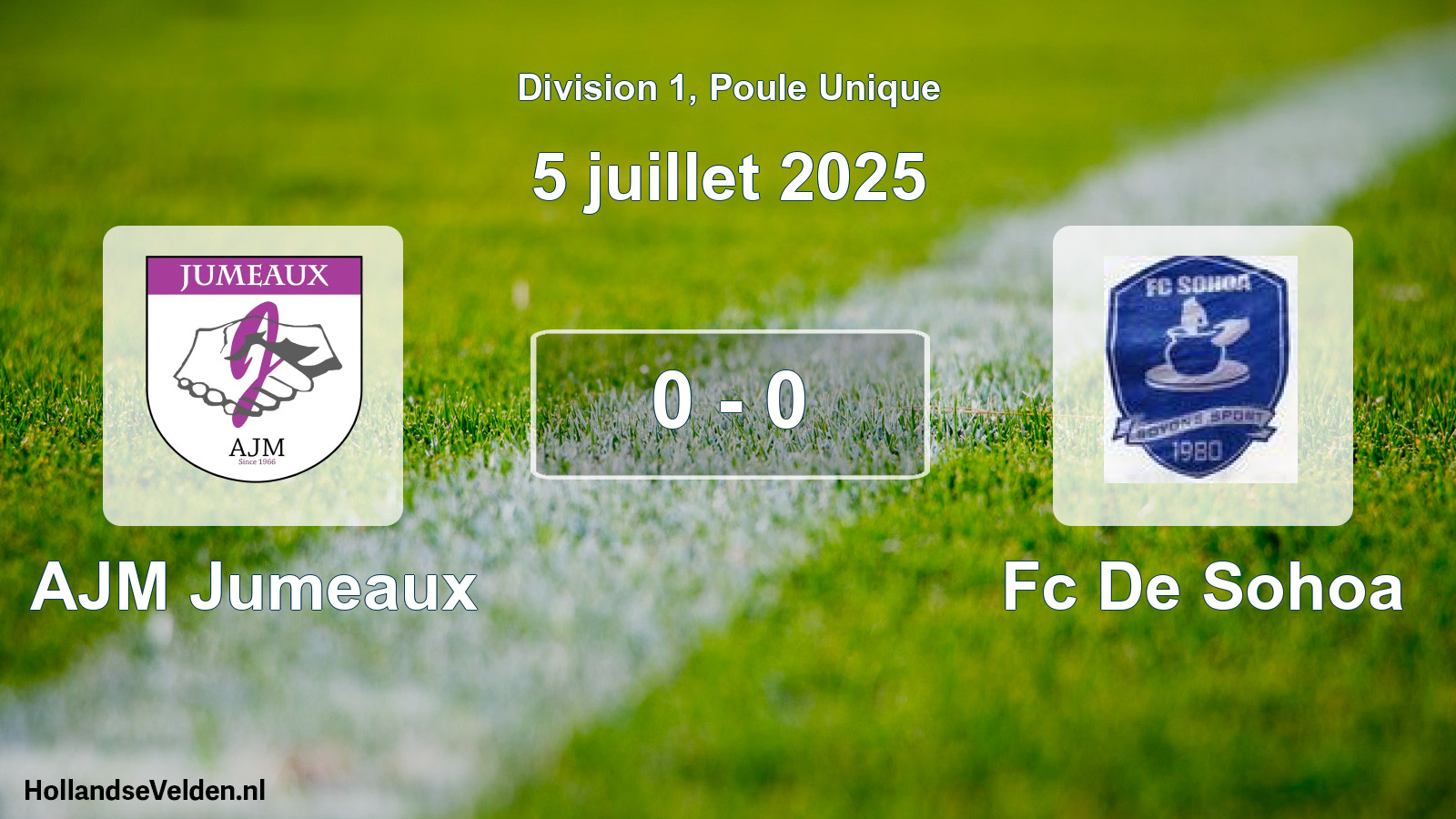 Match joué: AJM Jumeaux - Fc De Sohoa 0 - 0 (5 juillet 2025)