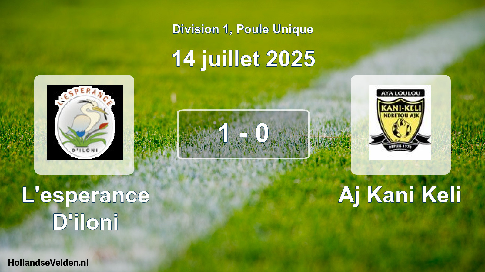 Total number of matches played: L'esperance D'iloni - Aj Kani Keli 1 - 0 (14 July 2025)