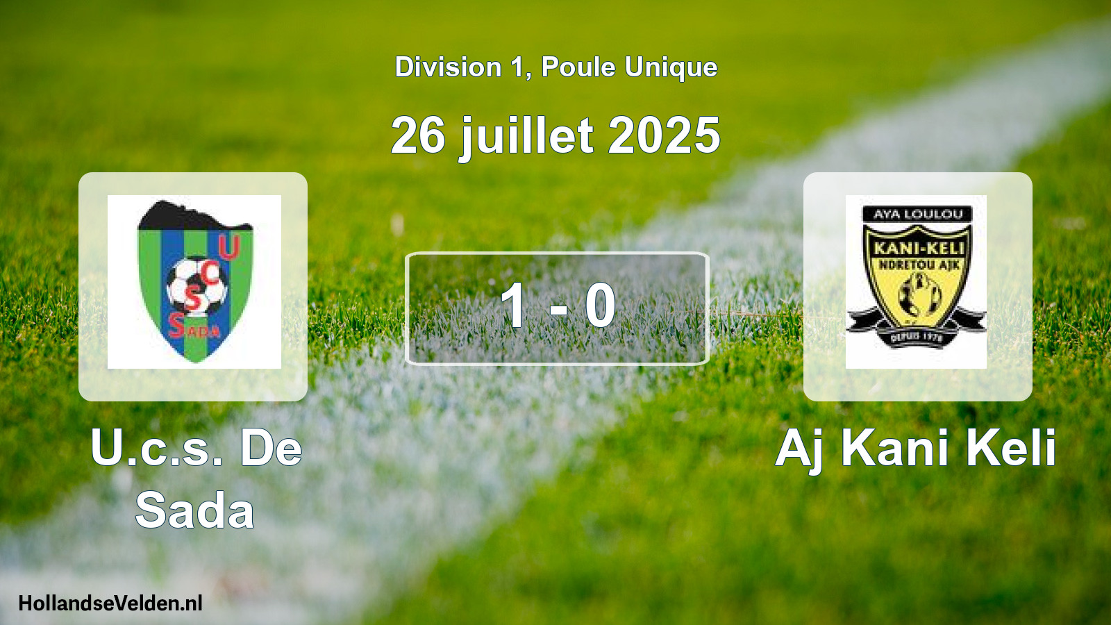 Total number of matches played: U.c.s. De Sada - Aj Kani Keli 1 - 0 (26 July 2025)