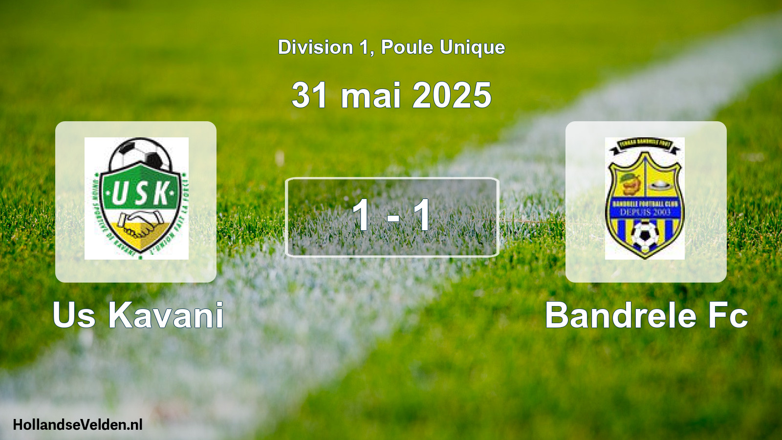 Match joué: Us Kavani - Bandrele Fc 1 - 1 (31 mai 2025)
