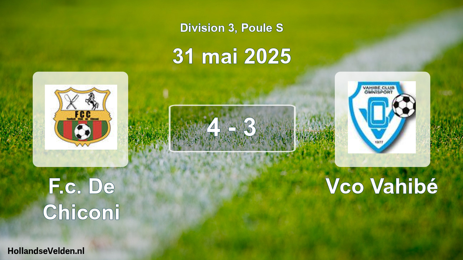 Total number of matches played: F.c. De Chiconi - Vco Vahibé 4 - 3 (31 May 2025)