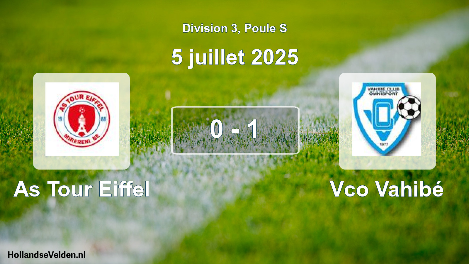 Match joué: As Tour Eiffel - Vco Vahibé 0 - 1 (5 juillet 2025)