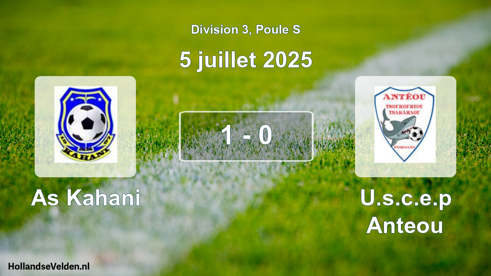 Match joué: As Kahani - U.s.c.e.p Anteou 1 - 0 (5 juillet 2025)