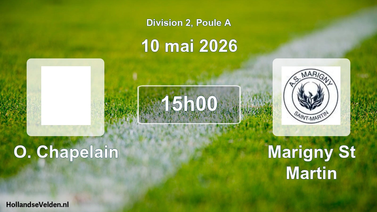 Match programmé: O. Chapelain - Marigny St Martin (10 mai 2026)