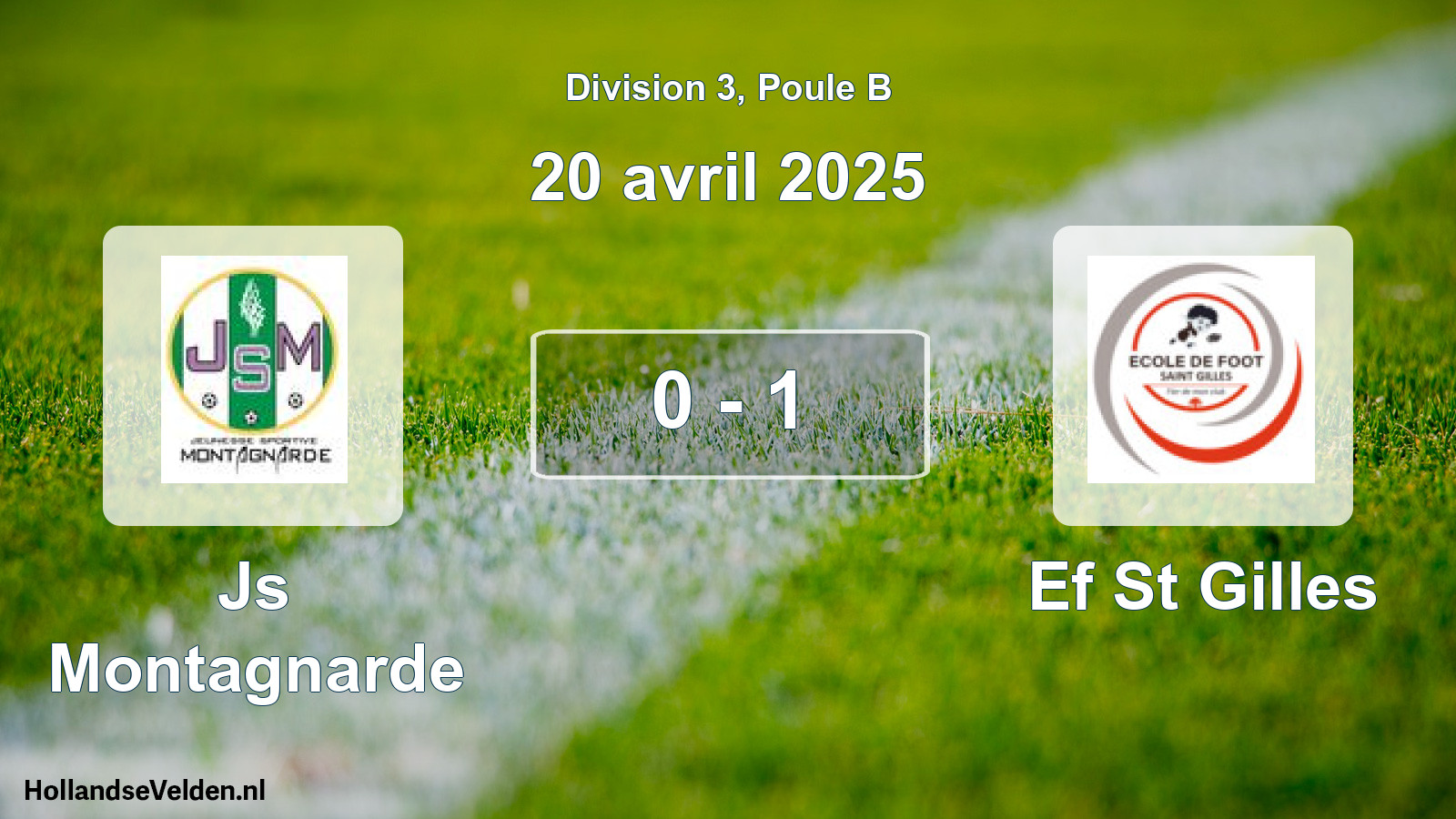 Total number of matches played: Js Montagnarde - Ef St Gilles 0 - 1 (20 April 2025)