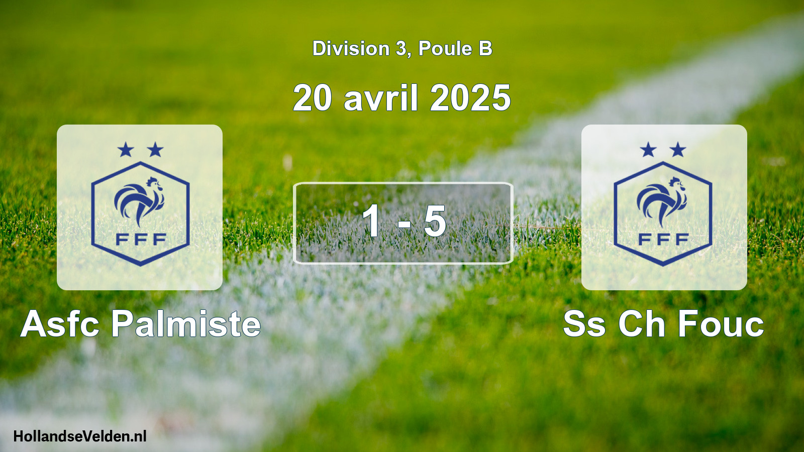 Total number of matches played: Asfc Palmiste - Ss Ch Fouc 1 - 5 (20 April 2025)