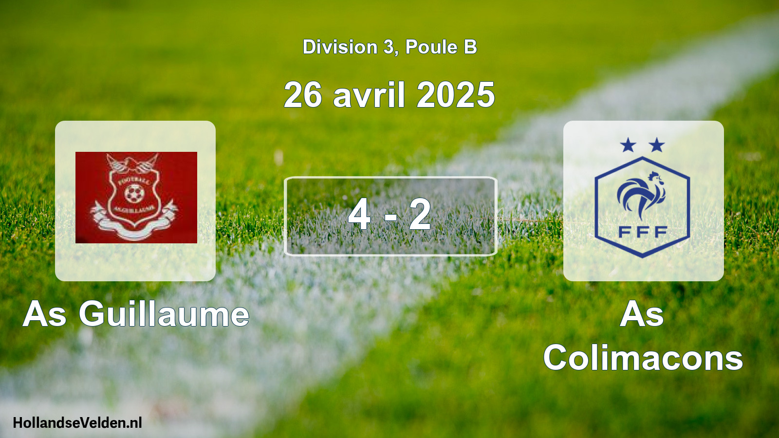 Match joué: As Guillaume - As Colimacons 4 - 2 (26 avril 2025)