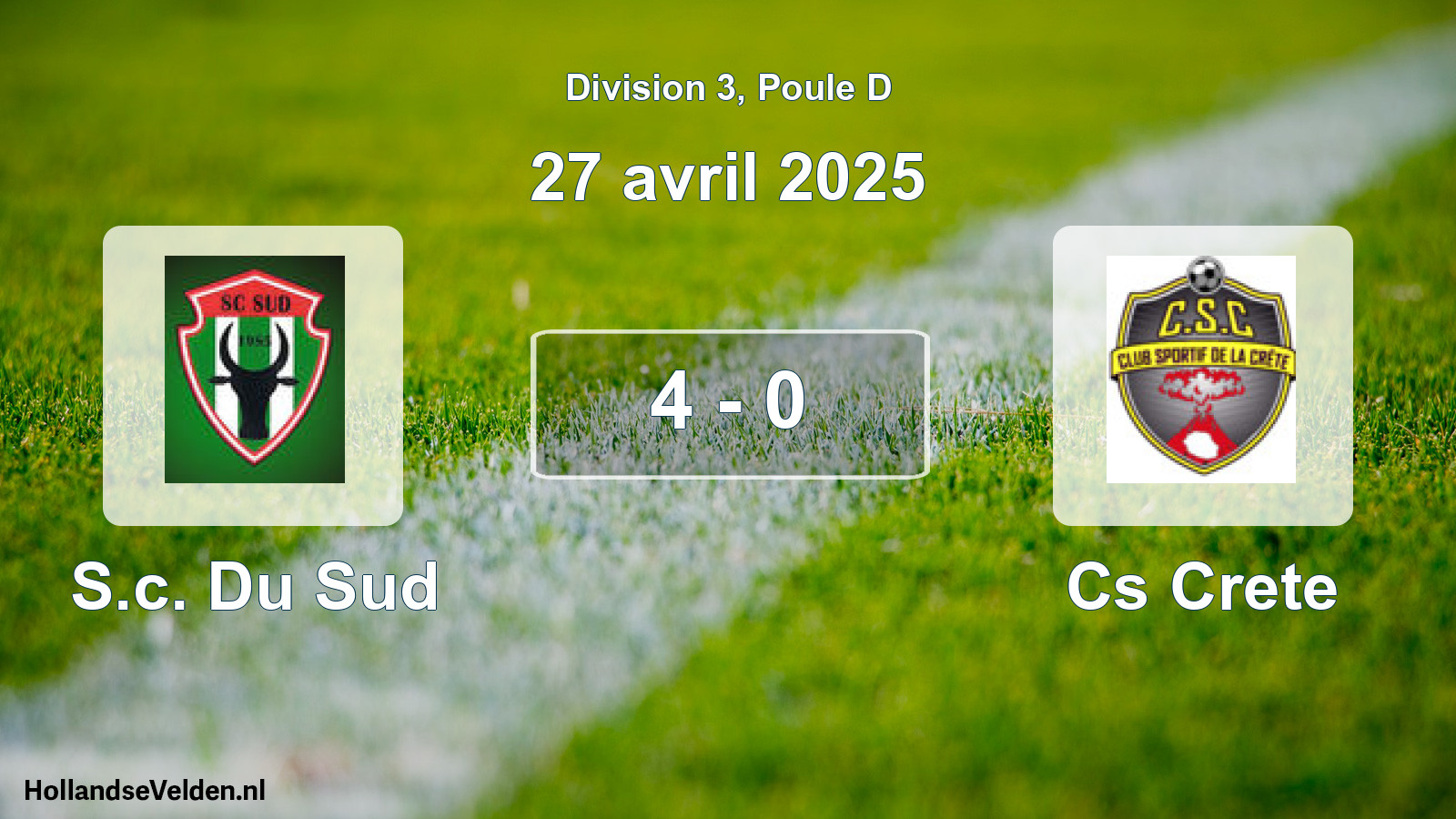 Total number of matches played: S.c. Du Sud - Cs Crete 4 - 0 (27 April 2025)