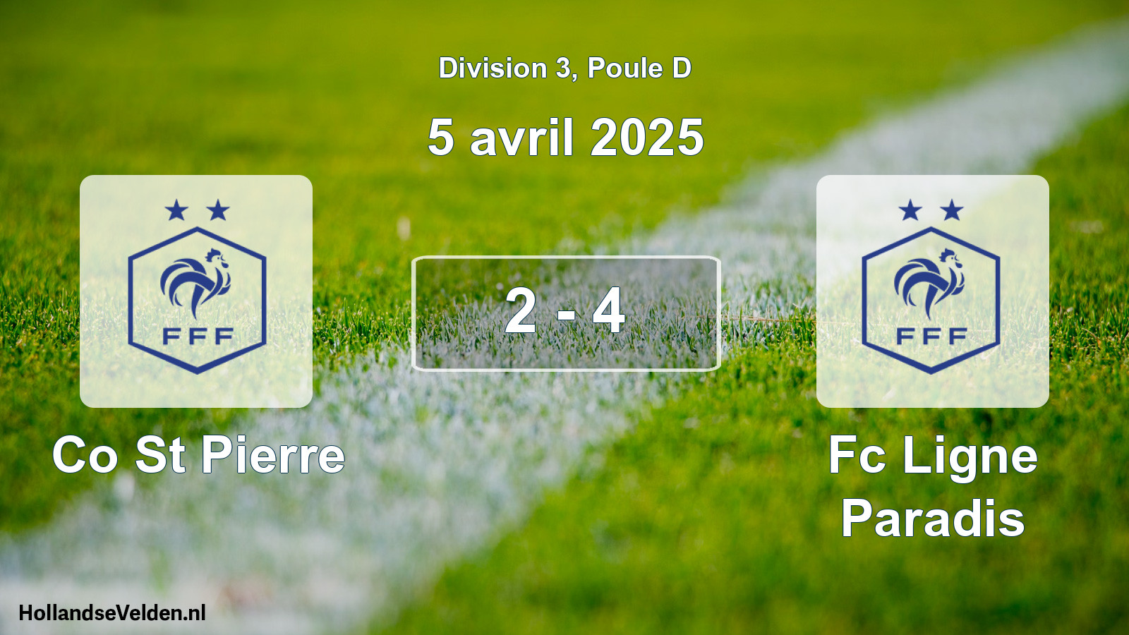 Match joué: Co St Pierre - Fc Ligne Paradis 2 - 4 (5 avril 2025)