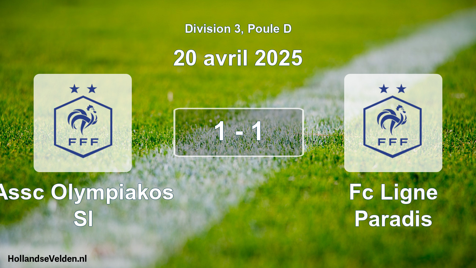 Gespeelde wedstrijd: Assc Olympiakos Sl - Fc Ligne Paradis 1 - 1 (20 april 2025)