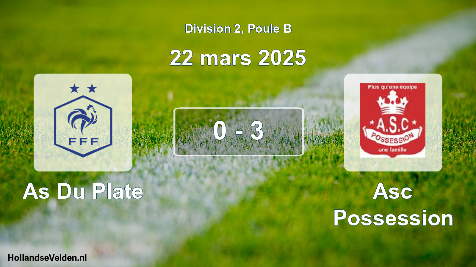 Gespeelde wedstrijd: As Du Plate - Asc Possession 0 - 3 (22 maart 2025)