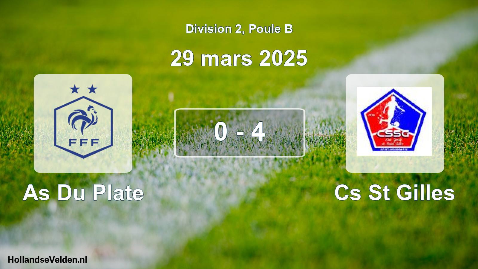 Total number of matches played: As Du Plate - Cs St Gilles 0 - 4 (29 March 2025)