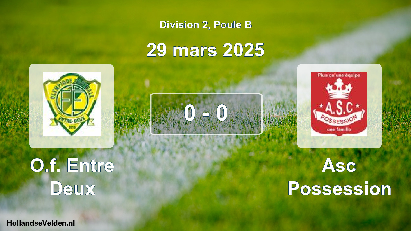 Total number of matches played: O.f. Entre Deux - Asc Possession 0 - 0 (29 March 2025)